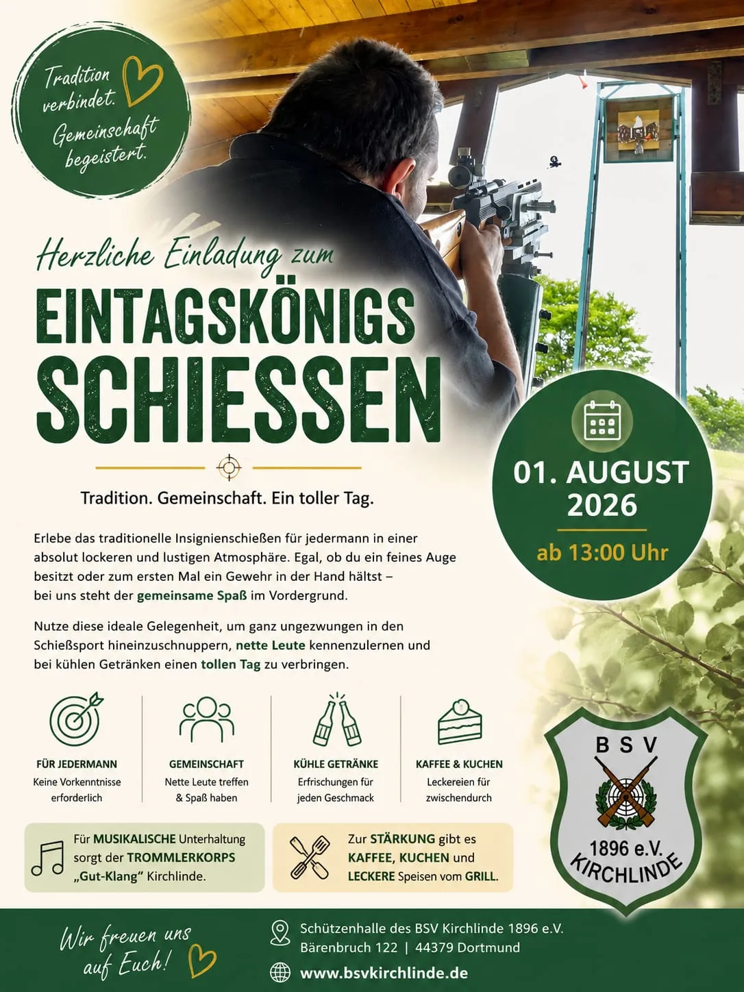 Eintagskönigschießen – 01. August 2026